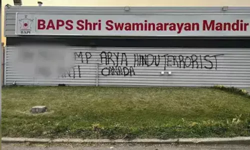 ਐਡਮਿੰਟਨ ਦੇ ਹਿੰਦੂ ਮੰਦਰ ਦੀਆਂ ਕੰਧਾਂ ’ਤੇ ਲਿਖੇ ਇਤਰਾਜ਼ਯੋਗ ਨਾਹਰੇ