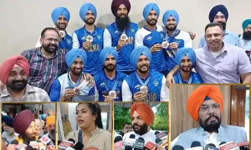 ਹਾਕੀ ਖਿਡਾਰੀਆਂ ਦਾ ਪੰਜਾਬ ਪੁੱਜਣ ’ਤੇ ਸ਼ਾਨਦਾਰ ਸਵਾਗਤ
