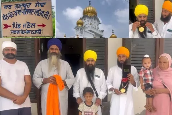 ਦੋ ਤੋਲੇ ਸੋਨੇ ਦੇ ਕੈਂਠੇ ਨਾਲ ਗ੍ਰੰਥੀ ਸਿੰਘ ਦਾ ਕੀਤਾ ਗਿਆ ਸਨਮਾਨ