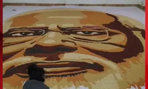 800 ਕਿਲੋ ਬਾਜਰੇ ਨਾਲ ਬਣਾਈ PM ਮੋਦੀ ਦੀ ਪੇਂਟਿੰਗ, ਵਿਸ਼ਵ ਰਿਕਾਰਡ