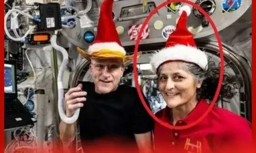 ਪੁਲਾੜ ਚ ਸੁਨੀਤਾ ਵਿਲੀਅਮਜ਼ ਦੇ ਸਾਂਤਾ ਟੋਪੀ ਪਹਿਨਣ ਤੇ ਵਿਵਾਦ