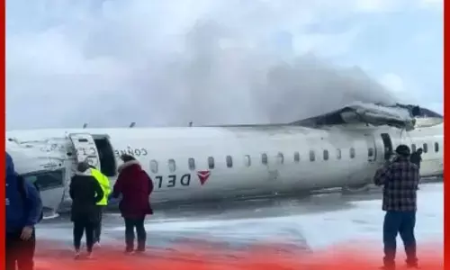 ਟੋਰਾਂਟੋ : ਡੈਲਟਾ ਏਅਰਲਾਈਨਜ਼ ਦੀ ਉਡਾਣ ਲੈਂਡਿੰਗ ਦੌਰਾਨ ਪਲਟ ਗਈ