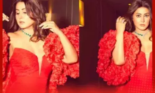 ਕੈਂਸਰ ਦੇ ਦਰਦ ਵਿਚਕਾਰ ਲਾਲ ਗਾਊਨ ਵਿੱਚ ਦਿਖਾਈ ਦਿੱਤੀ ਹਿਨਾ ਖਾਨ