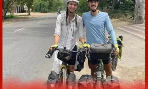 ਫਰਾਂਸ ਤੋਂ ਸਾਈਕਲ ਰਾਹੀਂ ਪੰਜਾਬ ਪਹੁੰਚਿਆ ਜੋੜਾ