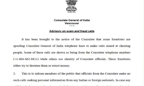 ਕੈਨੇਡਾ ਵਿਚ ਭਾਰਤੀ ਕੌਂਸਲੇਟ ਦੇ ਨਾਂ ’ਤੇ ਠੱਗੀਆਂ