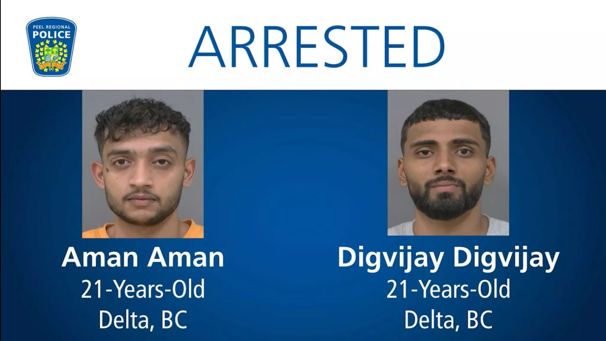 ਕੈਨੇਡਾ: ਹਰਜੀਤ ਢੱਡਾ ਕਤਲ ਮਾਮਲੇ ਚ ਦੋ ਪੰਜਾਬੀ ਨੌਜਵਾਨ ਗ੍ਰਿਫਤਾਰ ਕੈਨੇਡਾ: ਹਰਜੀਤ ਢੱਡਾ ਕਤਲ ਮਾਮਲੇ ਚ ਦੋ ਪੰਜਾਬੀ ਨੌਜਵਾਨ ਗ੍ਰਿਫਤਾਰ