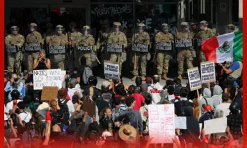 ਲਾਸ ਏਂਜਲਸ ਵਿੱਚ ਇਮੀਗ੍ਰੇਸ਼ਨ ਵਿਰੋਧ ਪ੍ਰਦਰਸ਼ਨਾਂ ਦੌਰਾਨ 700 ਮਰੀਨ ਤਾਇਨਾਤ