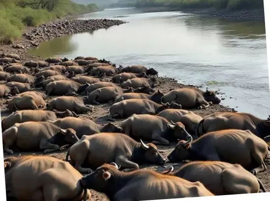 ਨਦੀ ਵਿੱਚ 73 ਮੱਝਾਂ ਦੀਆਂ ਲਾਸ਼ਾਂ ਤੈਰਦੀਆਂ ਮਿਲੀਆਂ, ਪਿੰਡ ਵਾਸੀ ਦਹਿਸ਼ਤ ਵਿੱਚ