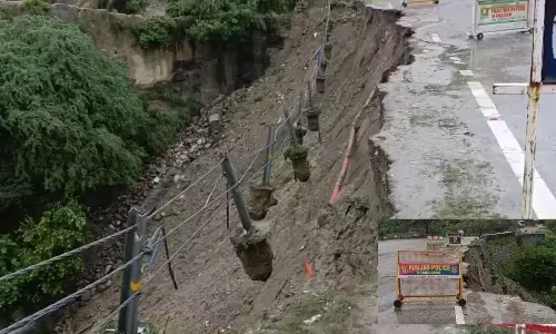 ਮੀਂਹ ਕਾਰਨ ਟੁੱਟਿਆ ਹਾਈਵੇਅ, ਕਿਸੇ ਸਮੇਂ ਵੀ ਪੰਜਾਬ-ਹਿਮਾਚਲ ਦਾ ਟੁੱਟ ਸਕਦਾ ਲਿੰਕ