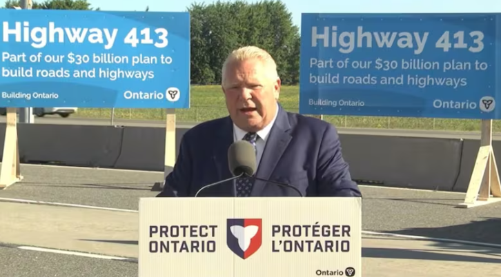 ਓਨਟਾਰੀਓ ਚ ਬਣਨ ਜਾ ਰਿਹਾ ਨਵਾਂ ਹਾਈਵੇਅ, ਪ੍ਰੀਮੀਅਰ ਡੱਗ ਫੋਰਡ ਨੇ ਕੀਤਾ ਐਲਾਨ