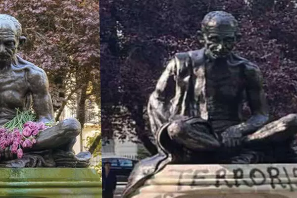 ਯੂ.ਕੇ. ’ਚ ਮਹਾਤਮਾ ਗਾਂਧੀ ਦੇ ਬੁੱਤ ’ਤੇ ਲਿਖੇ ਇਤਰਾਜ਼ਯੋਗ ਨਾਹਰੇ ਯੂ.ਕੇ. ’ਚ ਮਹਾਤਮਾ ਗਾਂਧੀ ਦੇ ਬੁੱਤ ’ਤੇ ਲਿਖੇ ਇਤਰਾਜ਼ਯੋਗ ਨਾਹਰੇ