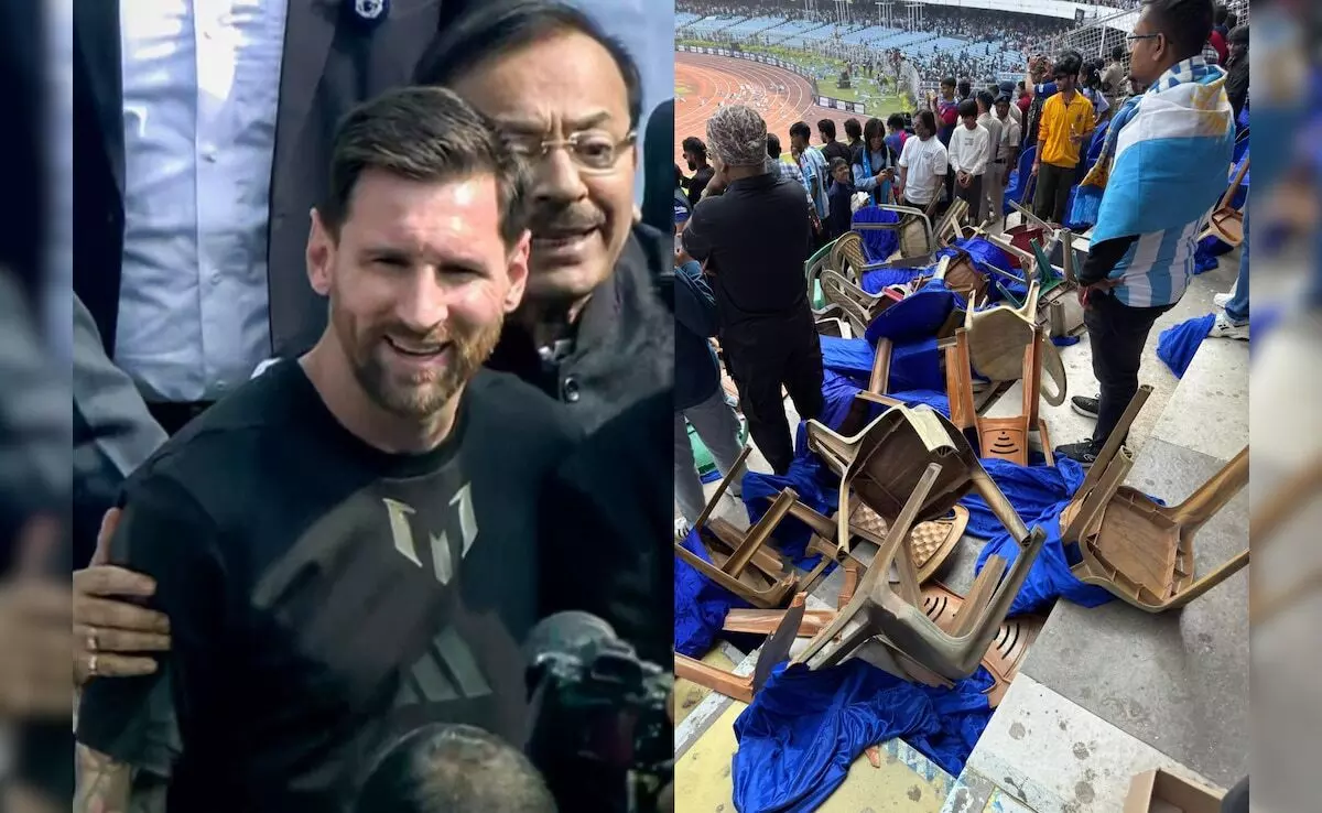 Lionel Messi: ਲਿਓਨਲ ਮੈਸੀ ਦਾ ਕੋਲਕਾਤਾ ਦੌਰਾ ਵਿਵਾਦਾਂ ਚ, ਸ਼ੋਅ ਦਾ ਮੁੱਖ ਪ੍ਰਬੰਧਕ ਗ੍ਰਿਫਤਾਰ Lionel Messi: ਲਿਓਨਲ ਮੈਸੀ ਦਾ ਕੋਲਕਾਤਾ ਦੌਰਾ ਵਿਵਾਦਾਂ ਚ, ਸ਼ੋਅ ਦਾ ਮੁੱਖ ਪ੍ਰਬੰਧਕ ਗ੍ਰਿਫਤਾਰ