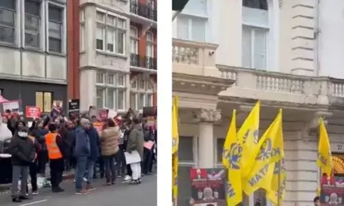 Hindu community in London :ਹਿੰਦੂ ਭਾਈਚਾਰੇ ਵੱਲੋਂ ਕੀਤੇ ਜਾ ਰਹੇ ਸ਼ਾਂਤੀਪੂਰਨ ਪ੍ਰਦਰਸ਼ਨ ਦੌਰਾਨ ਹੰਗਾਮਾ