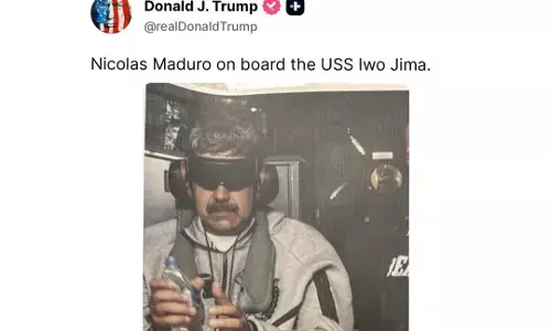 USA Vs Venezuela: ਅਮਰੀਕੀ ਫ਼ੌਜ ਦੇ ਕਬਜ਼ੇ ਵਿੱਚ ਵੈਨੇਜ਼ੁਏਲਾ ਦੇ ਰਾਸ਼ਟਰਪਤੀ ਦੀ ਪਹਿਲੀ ਤਸਵੀਰ ਆਈ ਸਾਹਮਣੇ