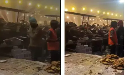 ਵਿਆਹ ਚ ਫਿਸ਼ ਫਰਾਈ ਲਈ ਮਚੀ ਭਗਦੜ