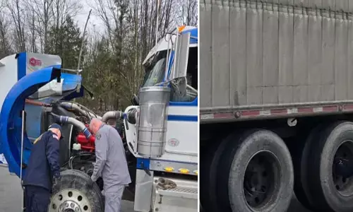 America ਵਿਚ ਘੇਰੇ 390 truck ਡਰਾਈਵਰ