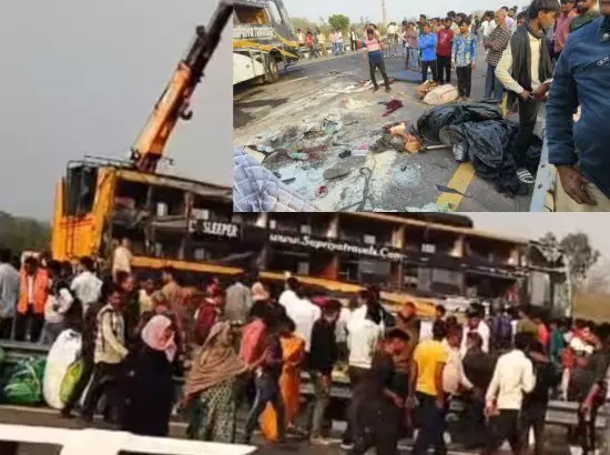 Expressway ਤੇ ਦਰਦਨਾਕ ਹਾਦਸਾ: ਸਲੀਪਰ ਬੱਸ ਪਲਟੀ, 7 ਮੁਸਾਫ਼ਰਾਂ ਦੀ ਮੌਤ Expressway ਤੇ ਦਰਦਨਾਕ ਹਾਦਸਾ: ਸਲੀਪਰ ਬੱਸ ਪਲਟੀ, 7 ਮੁਸਾਫ਼ਰਾਂ ਦੀ ਮੌਤ