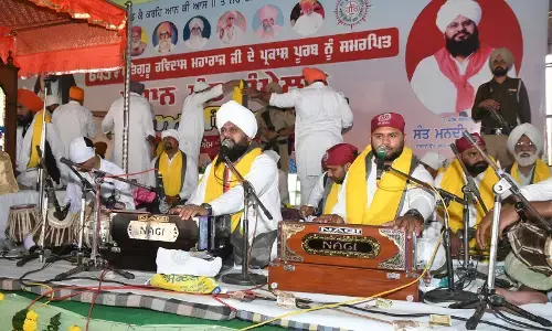 Guru Ravidas ji ਦੇ 649ਵੇਂ ਪ੍ਰਕਾਸ਼ ਪੁਰਬ ਮੌਕੇ ਘਨੌਰ ਅਨਾਜ ਮੰਡੀ ਵਿੱਚ ਵਿਸ਼ਾਲ ਸੰਤ ਸੰਮੇਲਨ