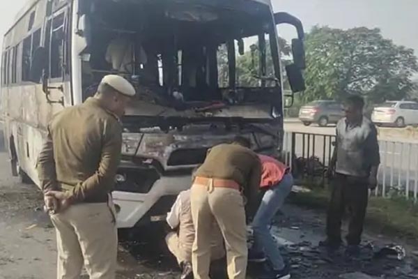 Bus Fire in Karnal