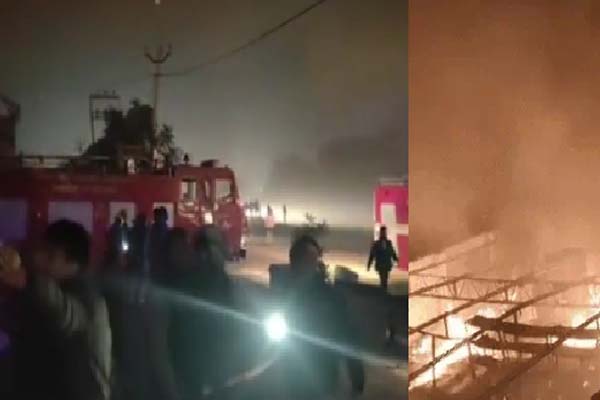 A fire broke out in a factory late at night in Lalru