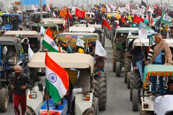 Farmers took out a tractor march on January 26